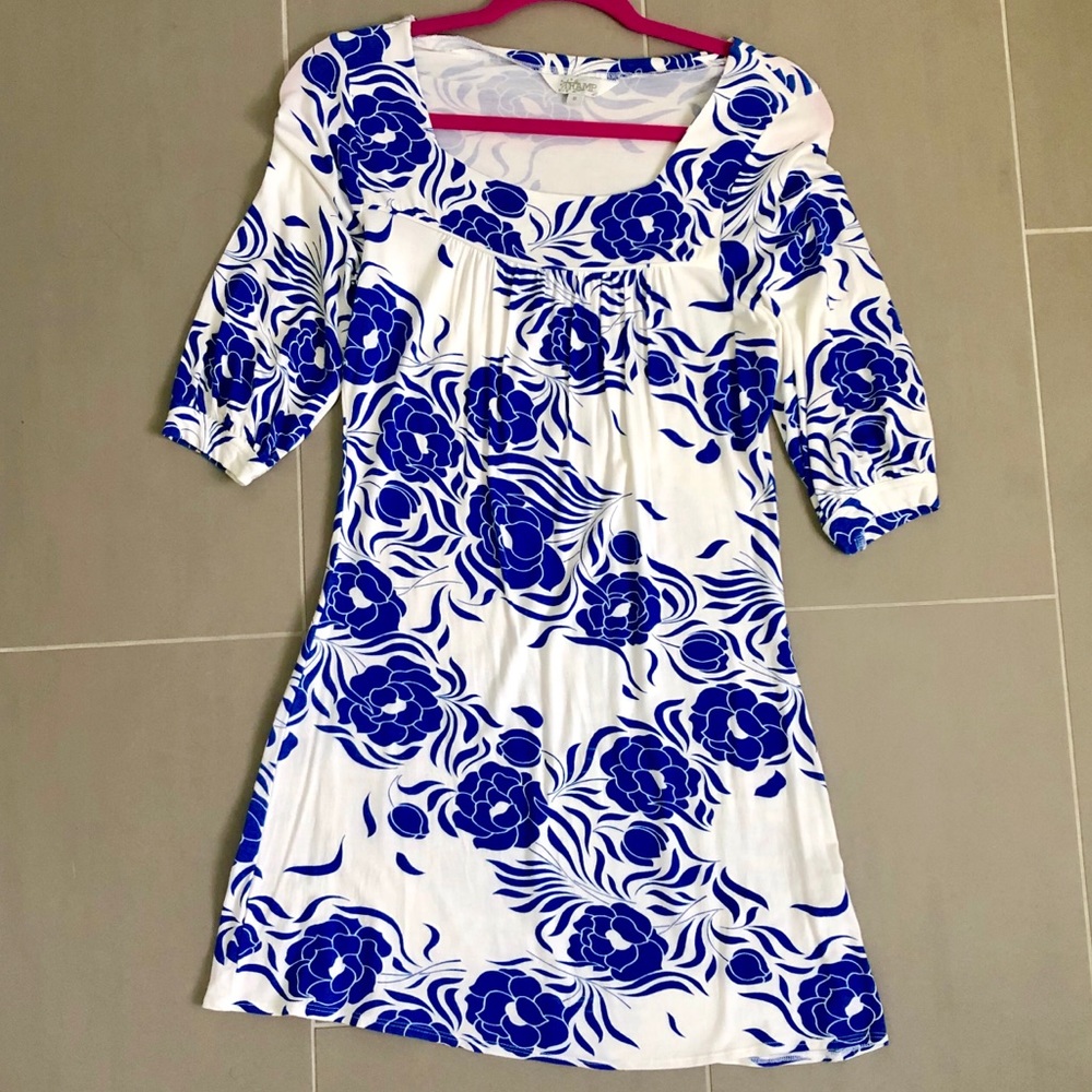 Royal blue floral dress